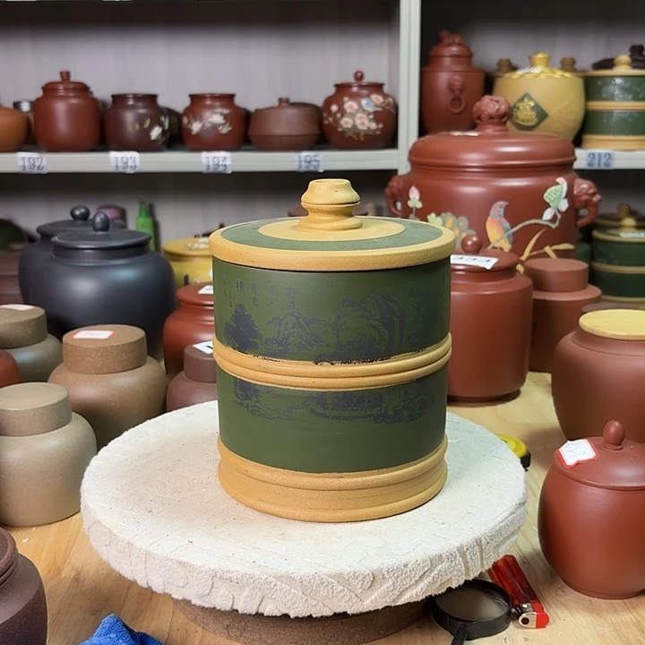 茶叶罐紫砂一斤装茶叶罐处理不腿不换336