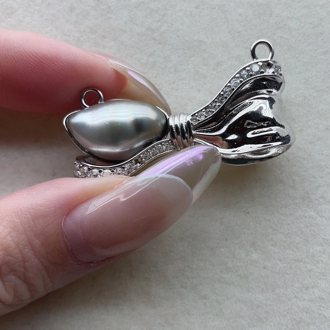 银S925镶嵌吊坠80海水珍珠