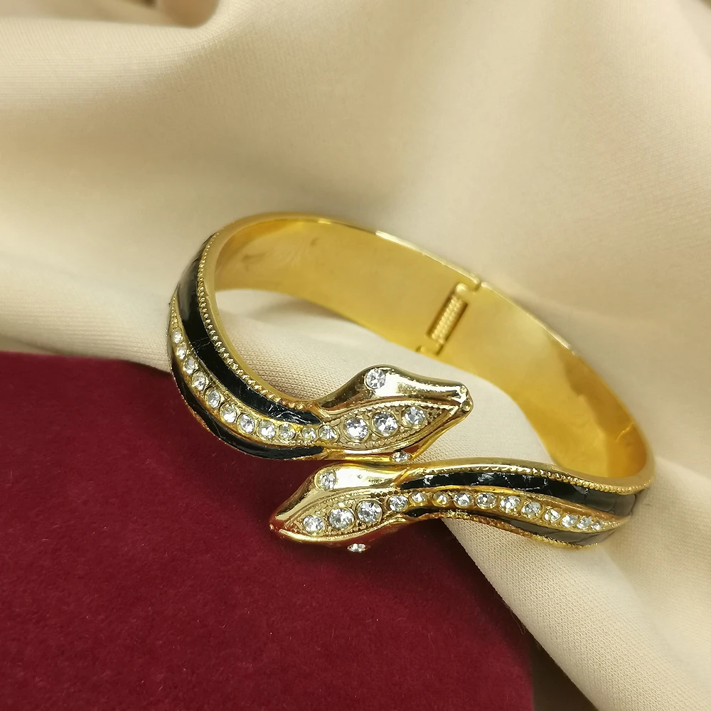 黑金珐琅仰头小鸟手镯[2501204-016]