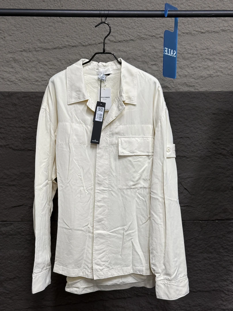 全新未使用 STONE ISLAND 石头岛排扣长袖夹克外套 米白色 XXl码