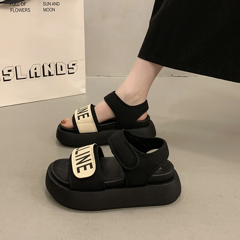 超火厚底运动凉鞋女夏季外穿配裙子高级感2025新款法式百搭罗马鞋