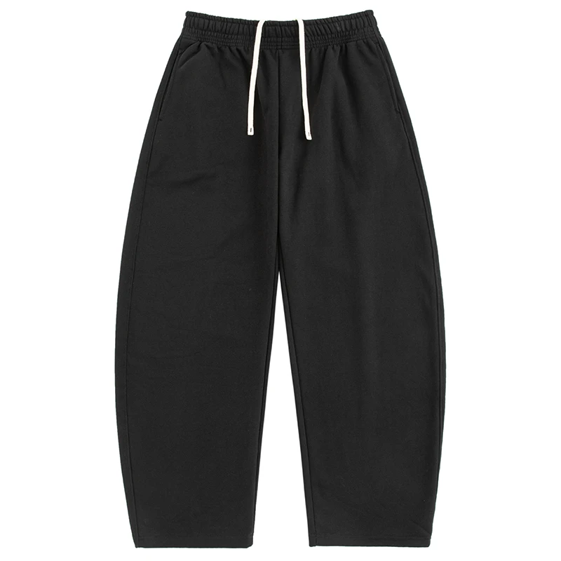 UrbanStandard日系复古加绒弯刀卫裤男秋季宽松恒温暖皮休闲裤子