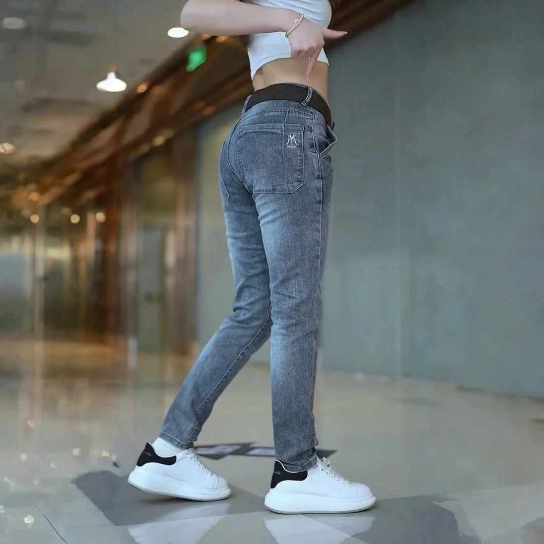 高端正品男士牛仔裤修身显瘦秋款小直筒潮流2025男款爆款时尚百搭