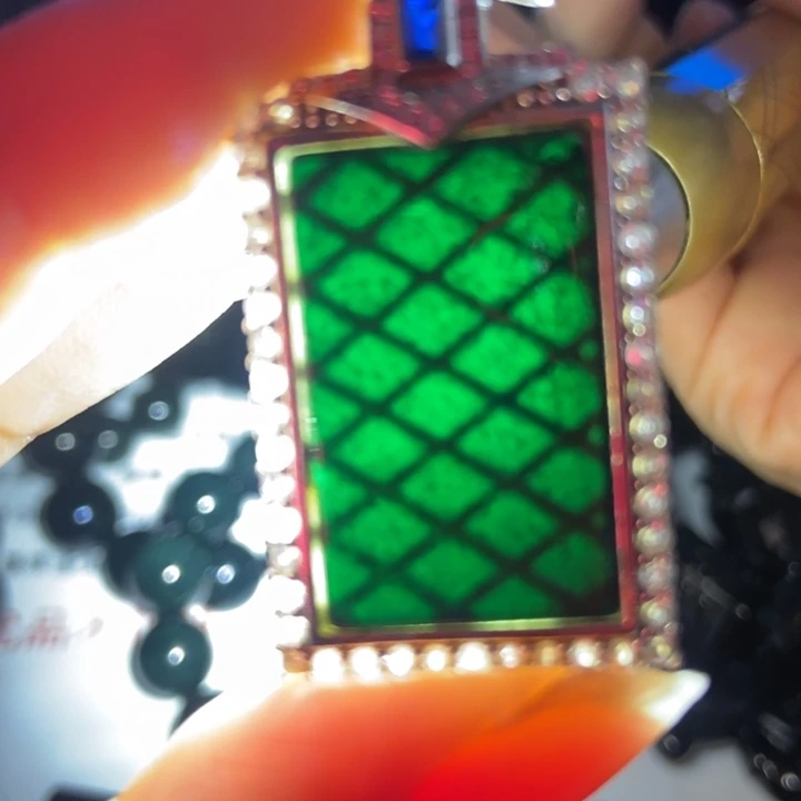 翡翠银S925镶嵌颈饰墨翠
