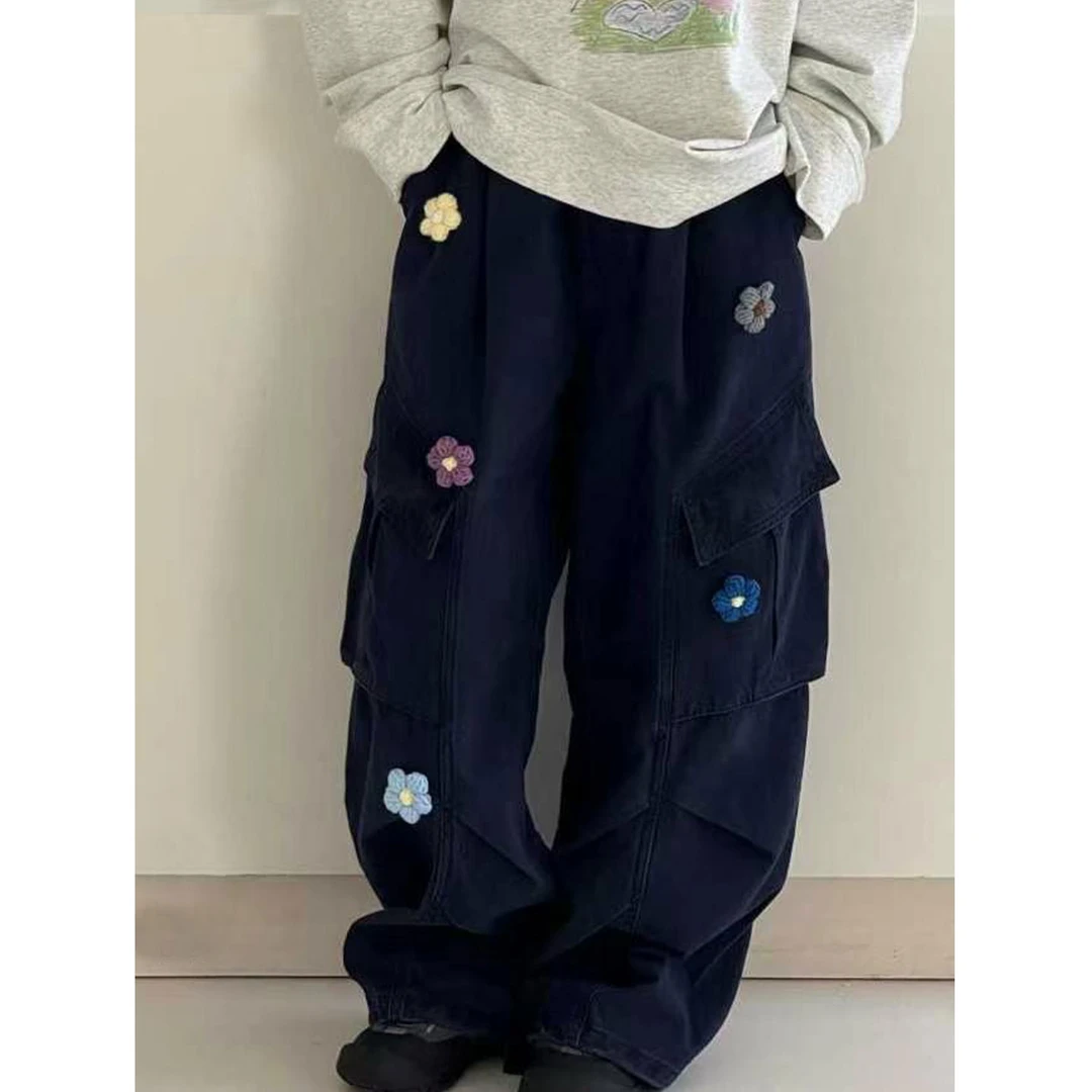 K29560孙小美女童阔腿裤2025秋装新款儿童工装裤子春秋休闲裤