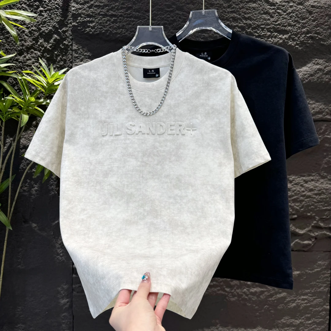 2025早春新款简约休闲百搭时尚潮流扎染圆领男士半袖2551