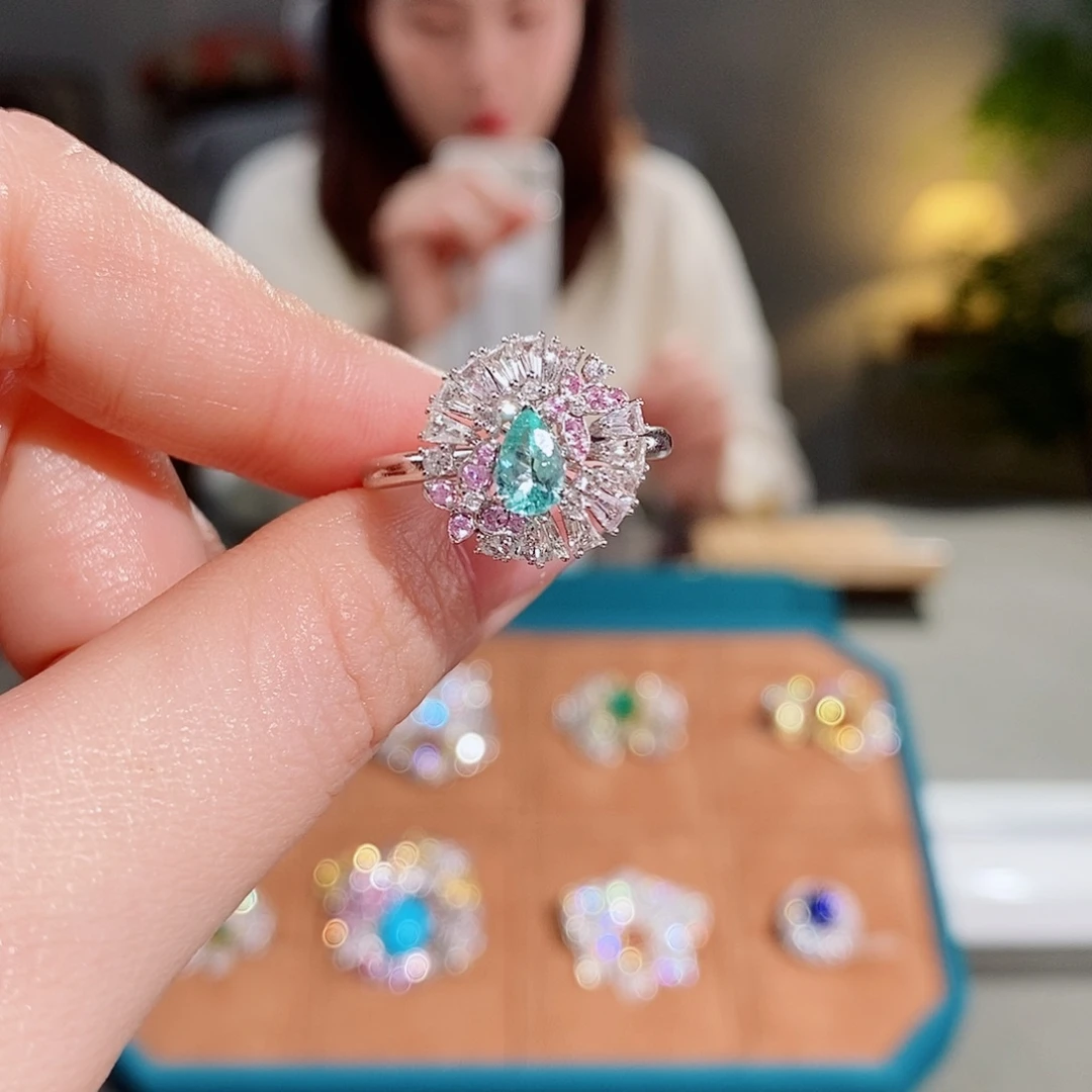 18K金镶嵌戒指帕拉依巴碧玺0.349ct