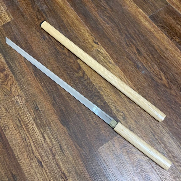 龙泉一体素装唐横刀棍中刀木鞘工艺品摆件真刀收藏冷兵器未开刃