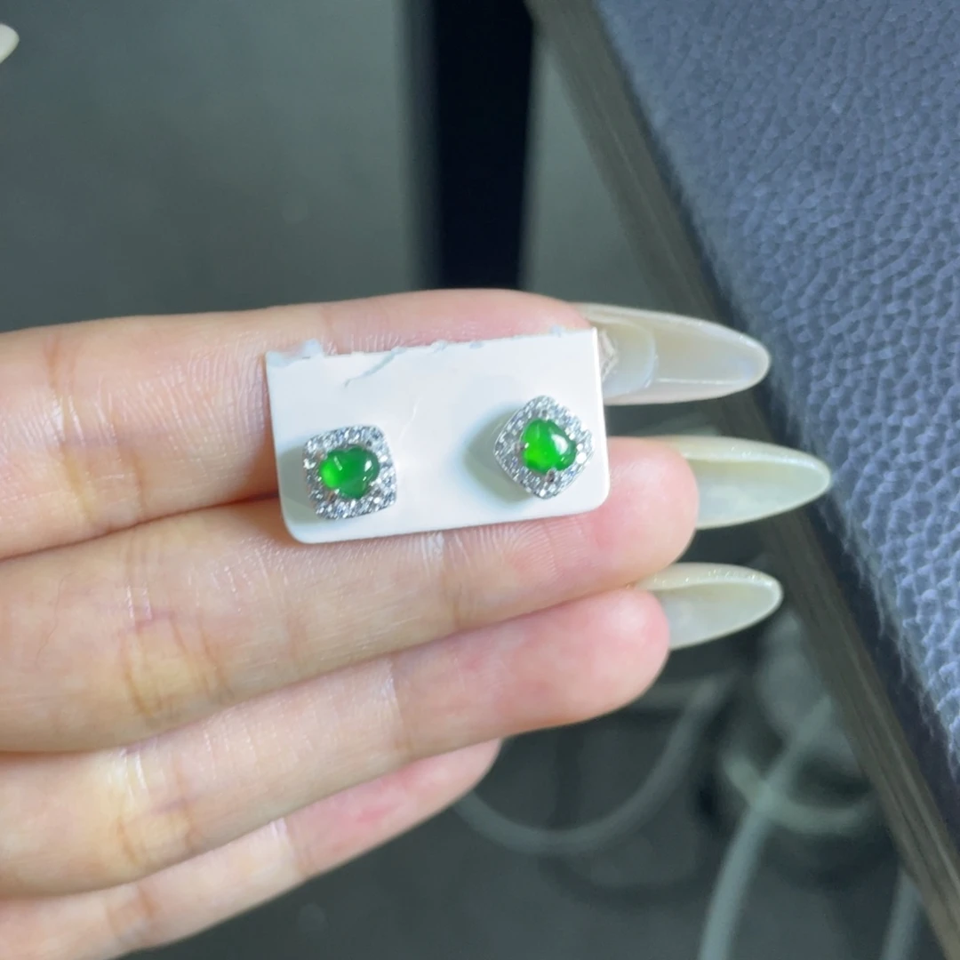 翡翠银S925镶嵌吊坠(不含链)