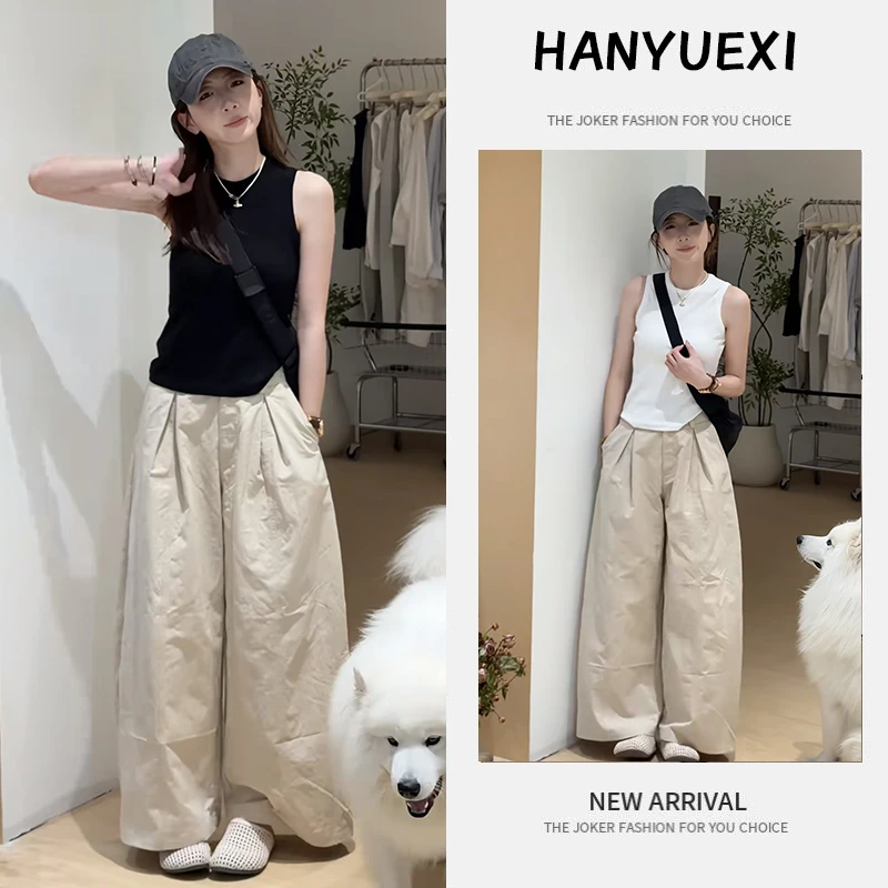 夏季时尚一整套女装2025新款韩版无袖背心上衣阔腿休闲裤两件套潮