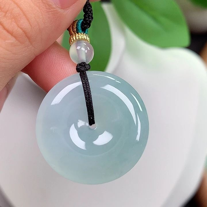 翡翠未镶嵌颈饰平安扣 28.5x5.4mm