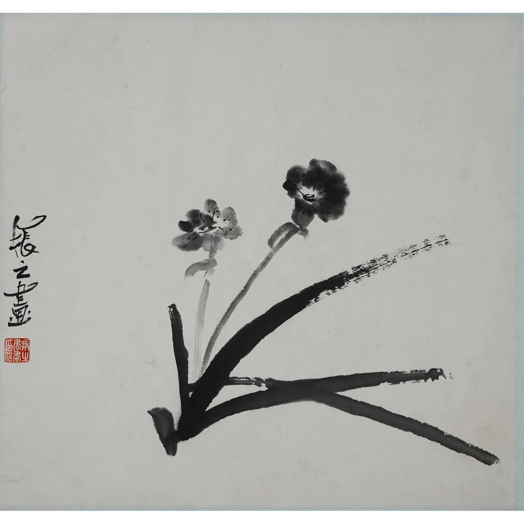 金 振 之--墨兰花 水墨纸本镜心 33.5×34cm