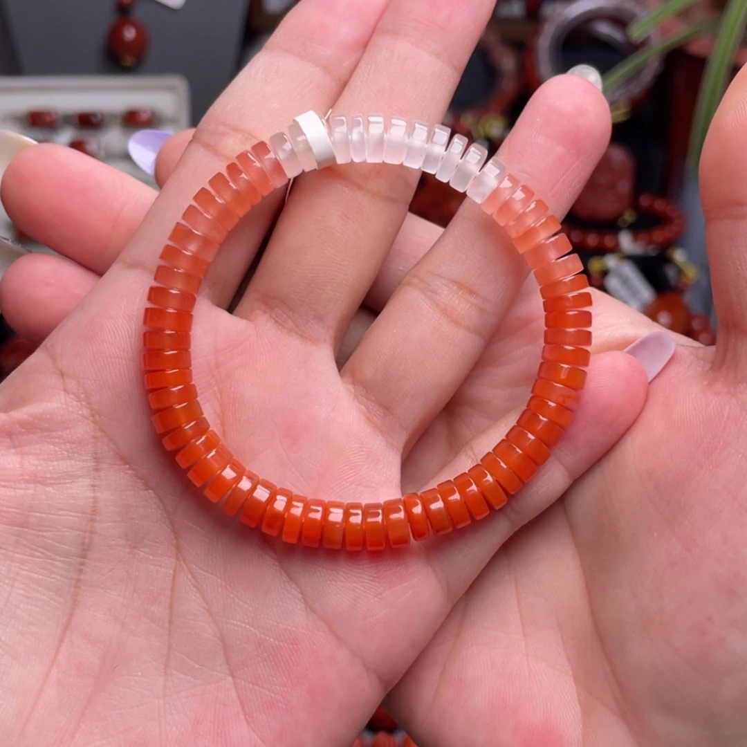 【闪购商品】南红玛瑙渐变药片手串未镶嵌