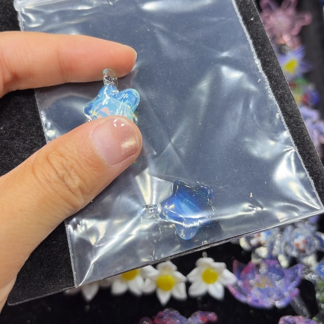 糖***果琉璃35星星蓝色两个