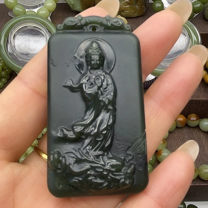 透闪石质玉未镶嵌吊坠(不含链)