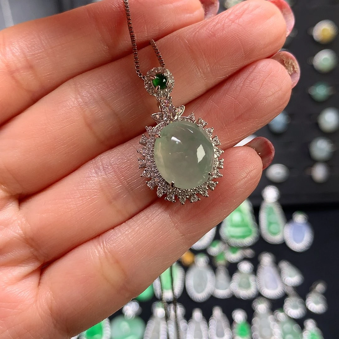 颈饰银S925镶嵌翡翠111111111