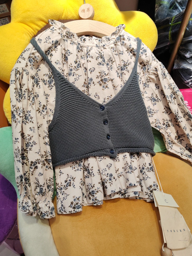 尤～初碎花女童上衣