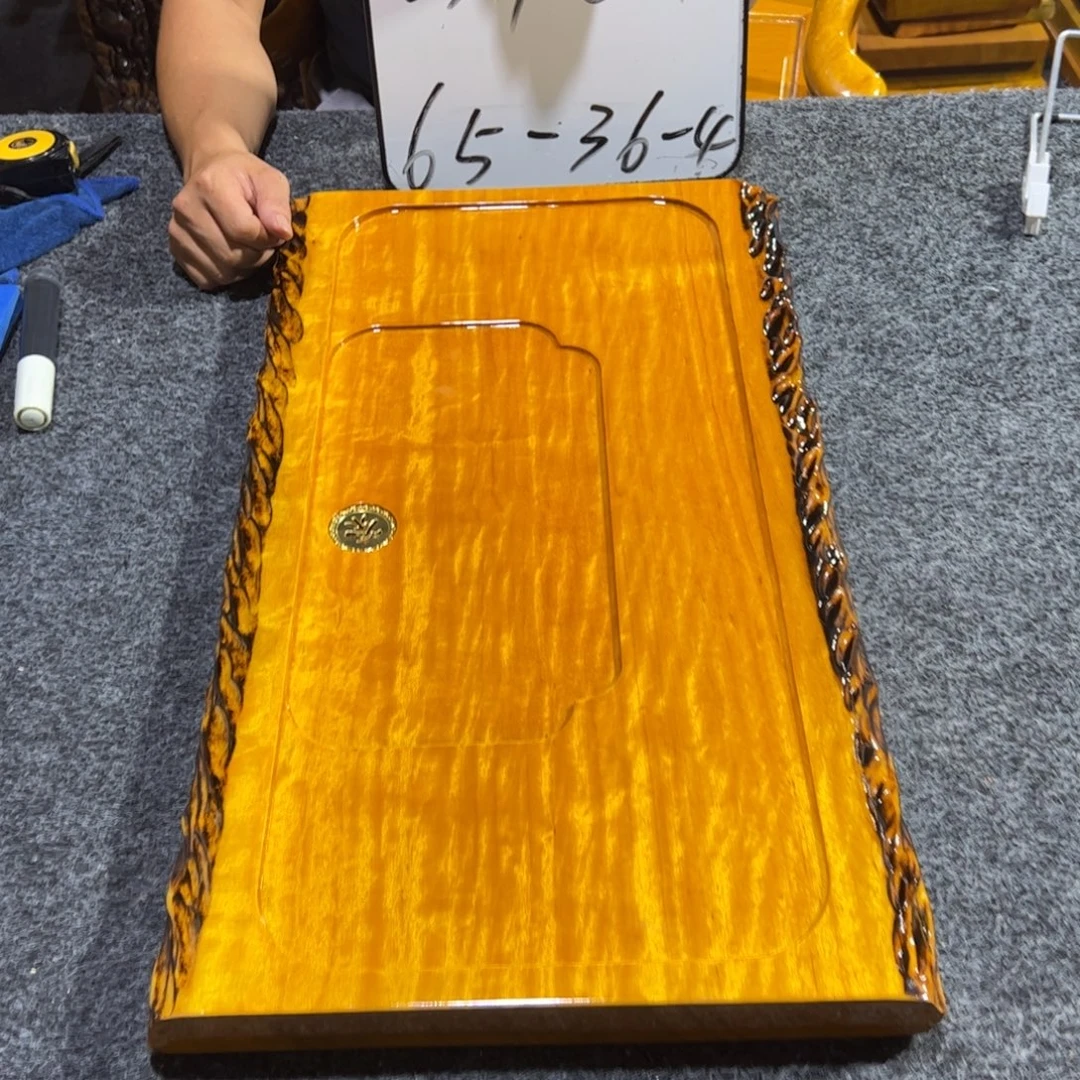 缅甸大叶金丝楠实木茶盘