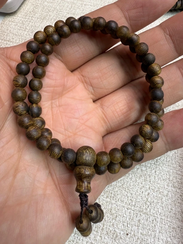 奇楠沉香圆珠双圈6MM发一