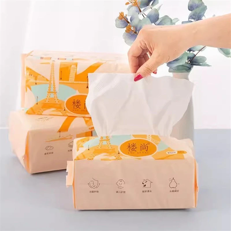 CM正品楼尚加厚一次性洗脸巾植物纤维水波纹抽取式洁面巾干湿两用