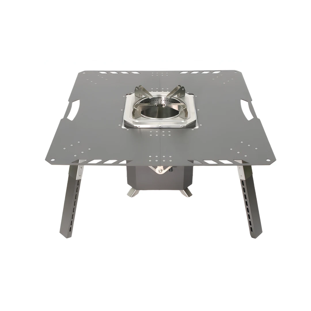 不锈钢耐高温八角炉桌-可折叠移动户外桌/烧烤桌/餐桌/置物架