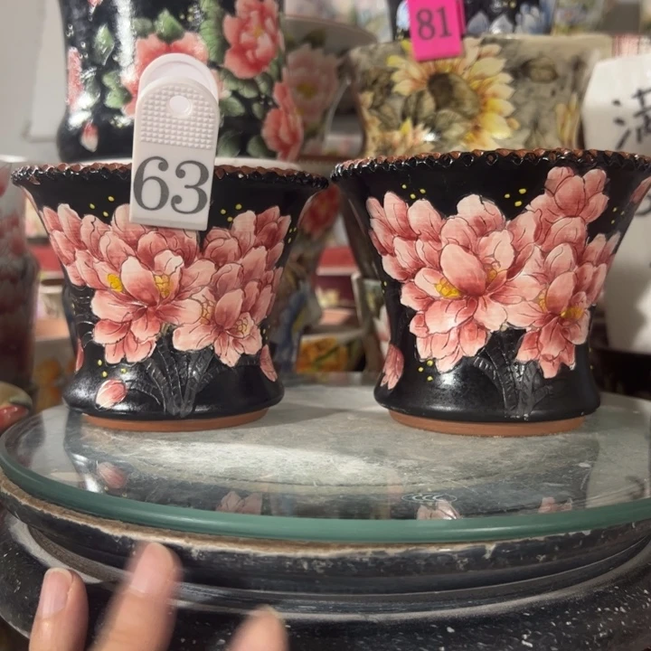 景德镇手绘花盆满38包邮偏远地区除外