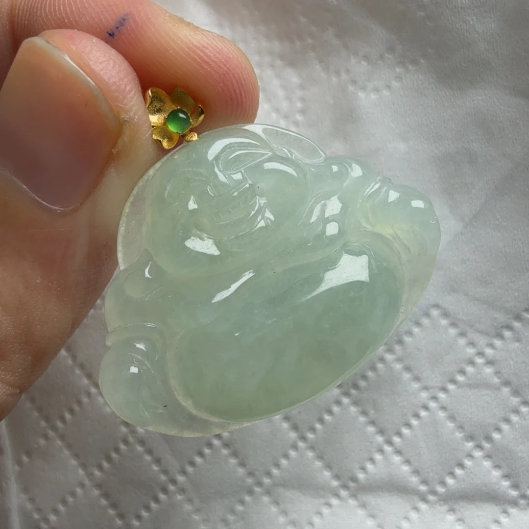 糯***麻翡翠未镶嵌颈饰125