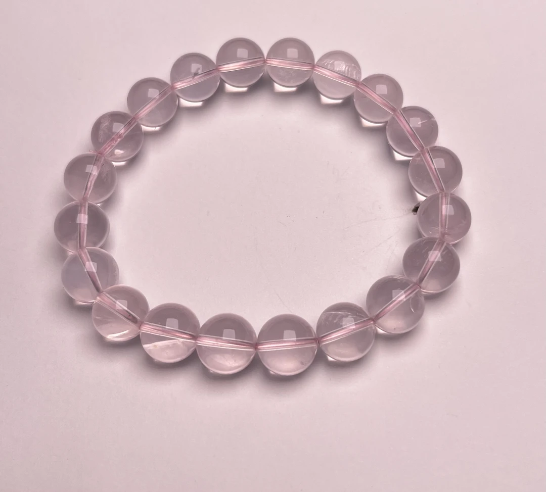 粉水晶手串素圈单圈