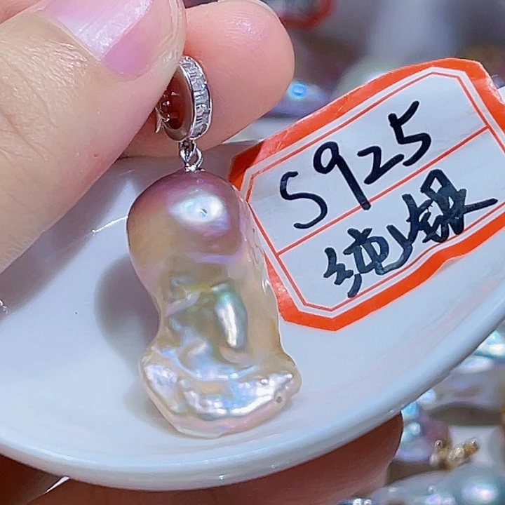 淡水珍珠银S925镶嵌颈饰