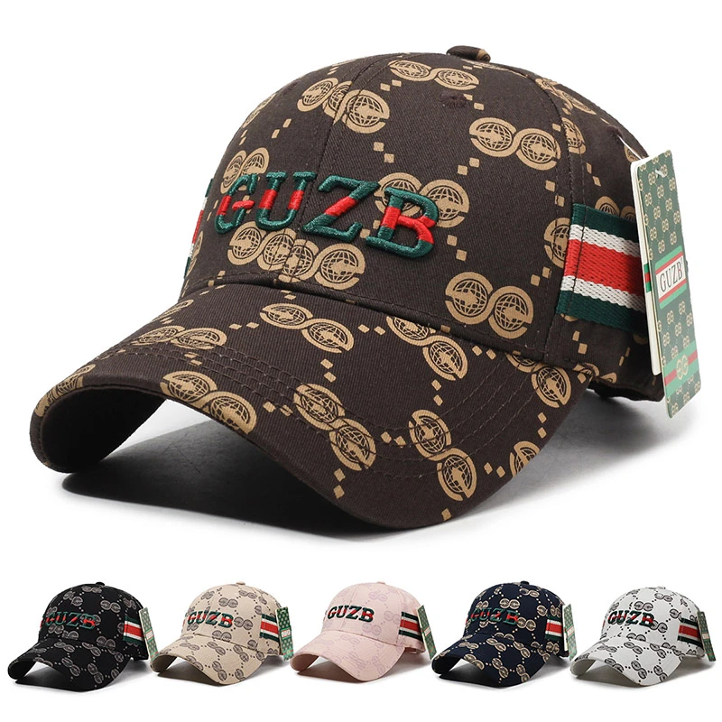 {GUZB品牌}100%纯棉老花2025春季新款时尚遮阳防晒刺绣百搭棒球帽