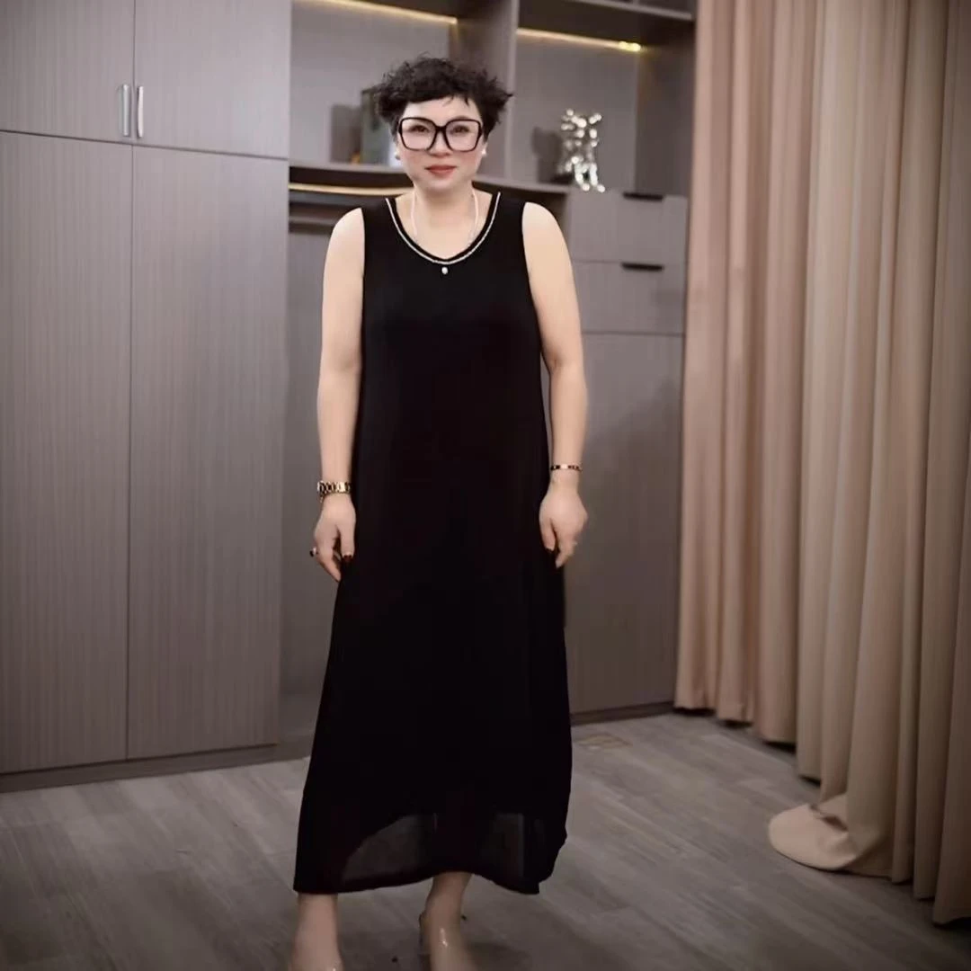 【搭配】夏季新款极简高级感内搭连衣裙长裙