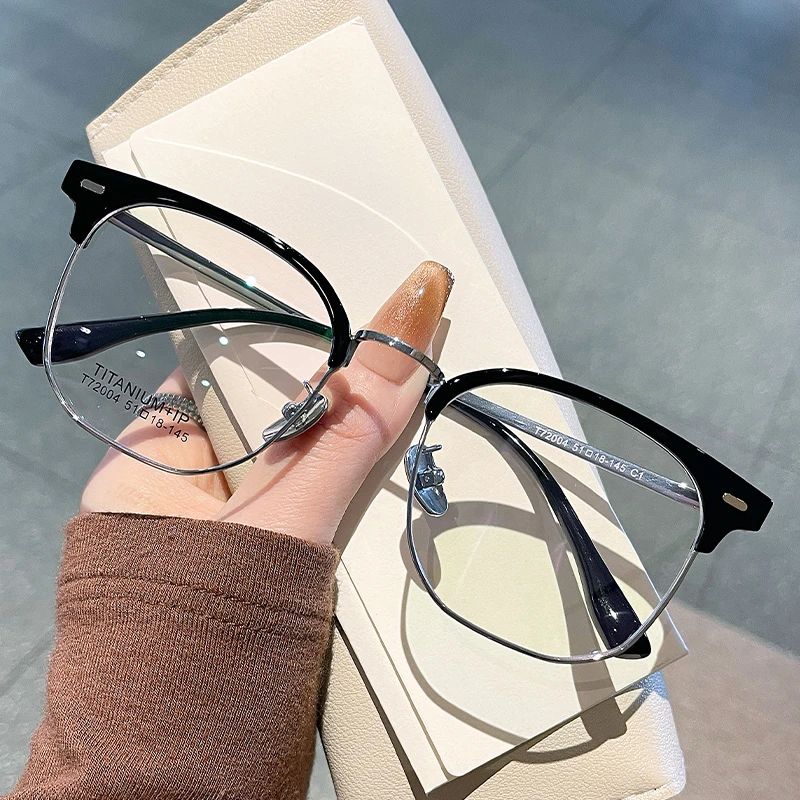 2025新款眼镜时尚百搭男女款眉形眼镜框遮脸显瘦素颜镜架可配近视