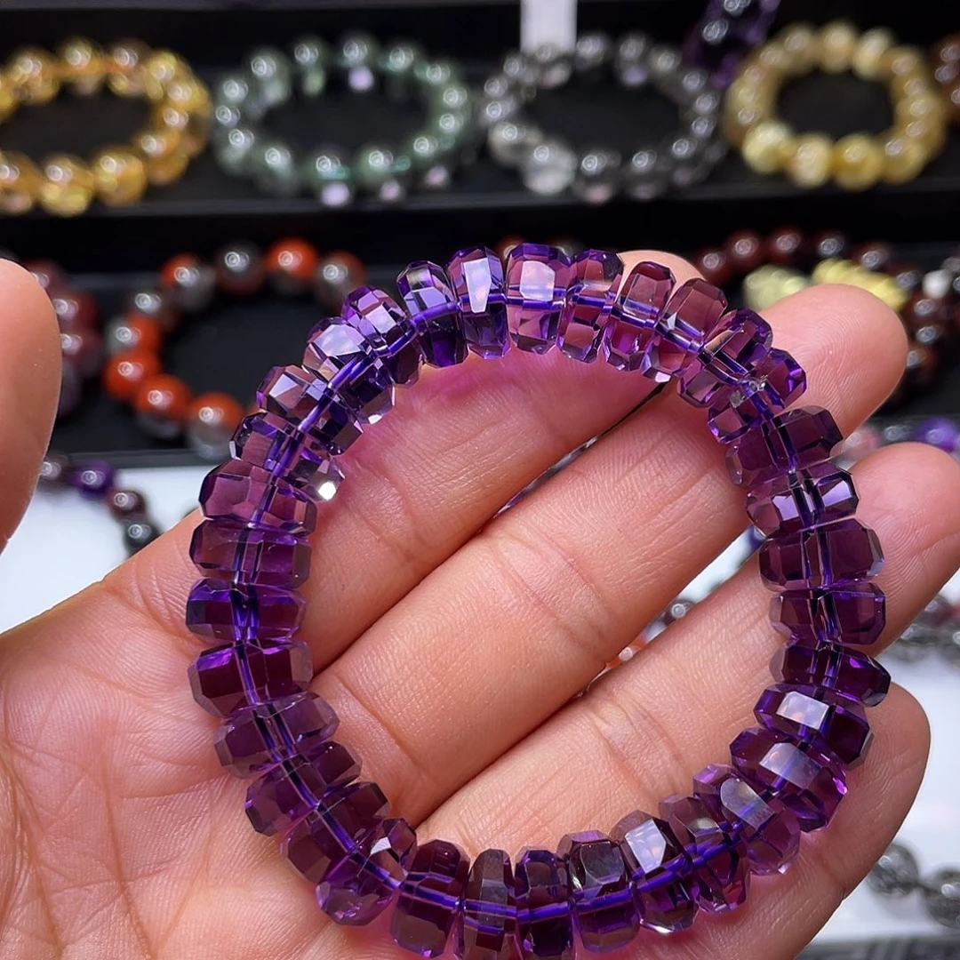 水晶未镶嵌手链巴西紫水晶手链