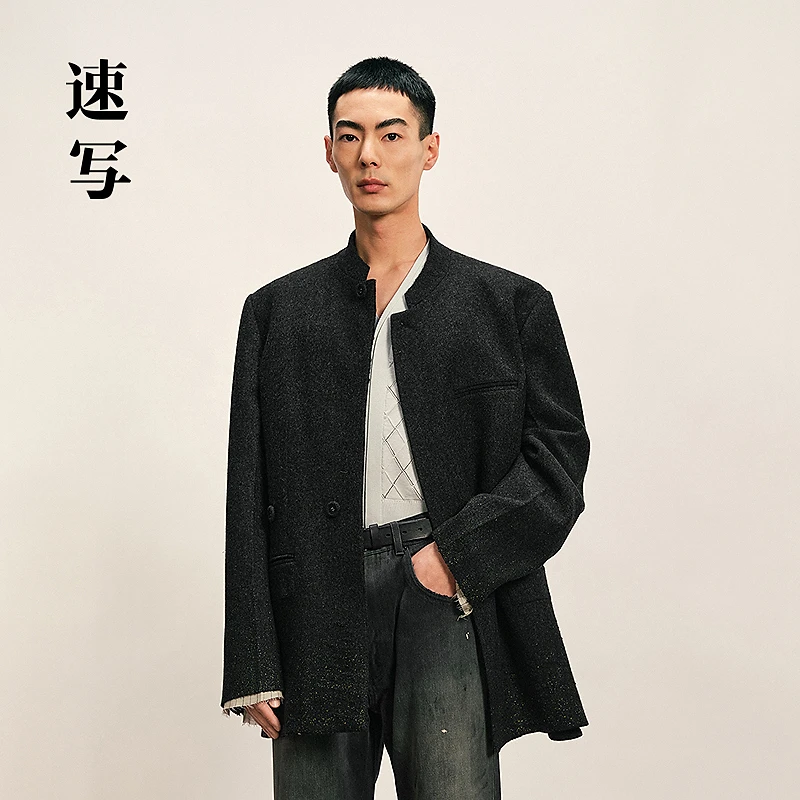 【商场同款】速写男装2025冬新品设计款毛呢夹克长袖H型9P0811180