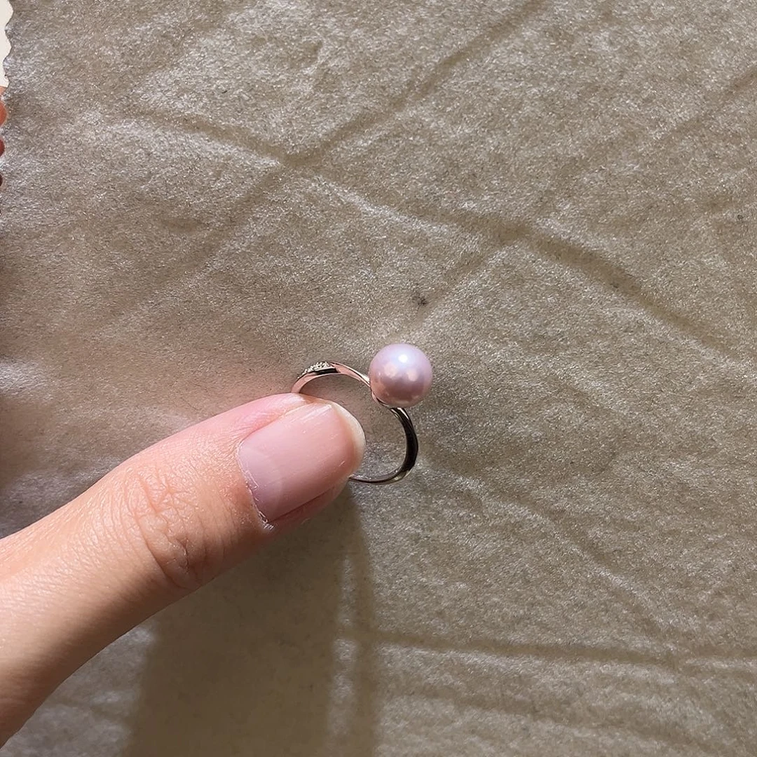 淡水珍珠戒指银S925镶嵌