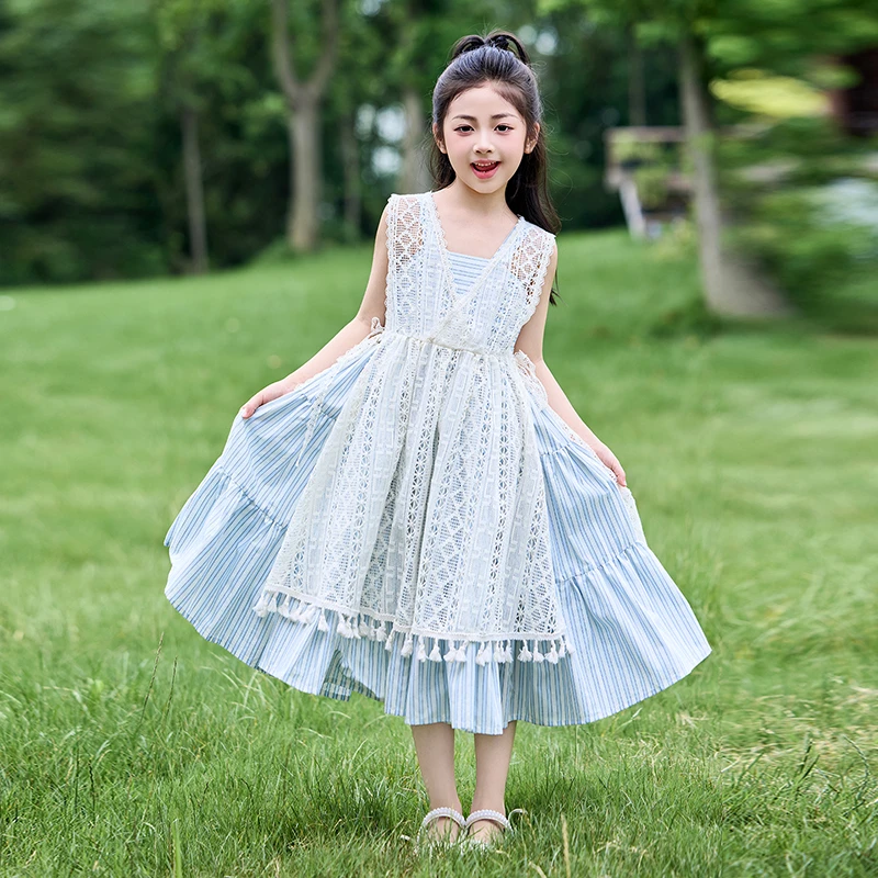 99577女童连衣裙夏季甜美洋气公主裙小女孩日常休闲裙子