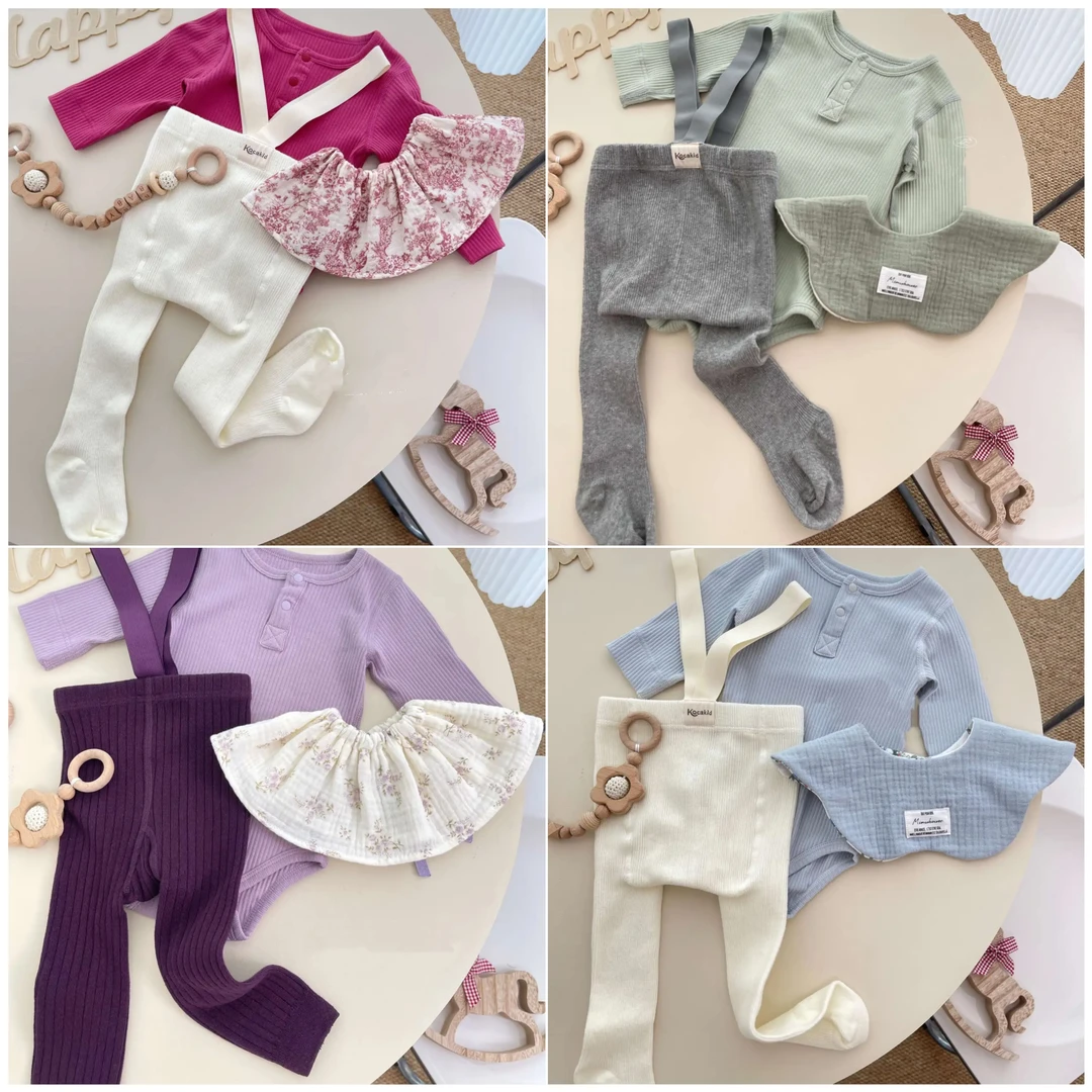 韩国新生儿网红宝宝春秋大屁高腰背带打底裤婴儿连裤袜举重裤时尚