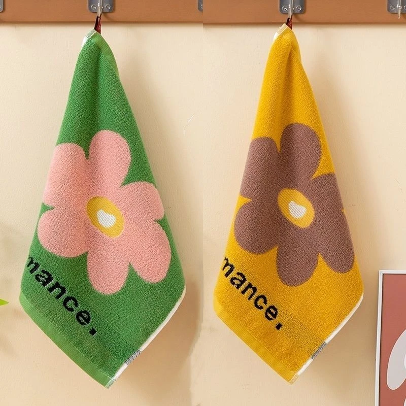 花朵100纯棉大方巾洗脸小毛巾擦手巾挂式手帕