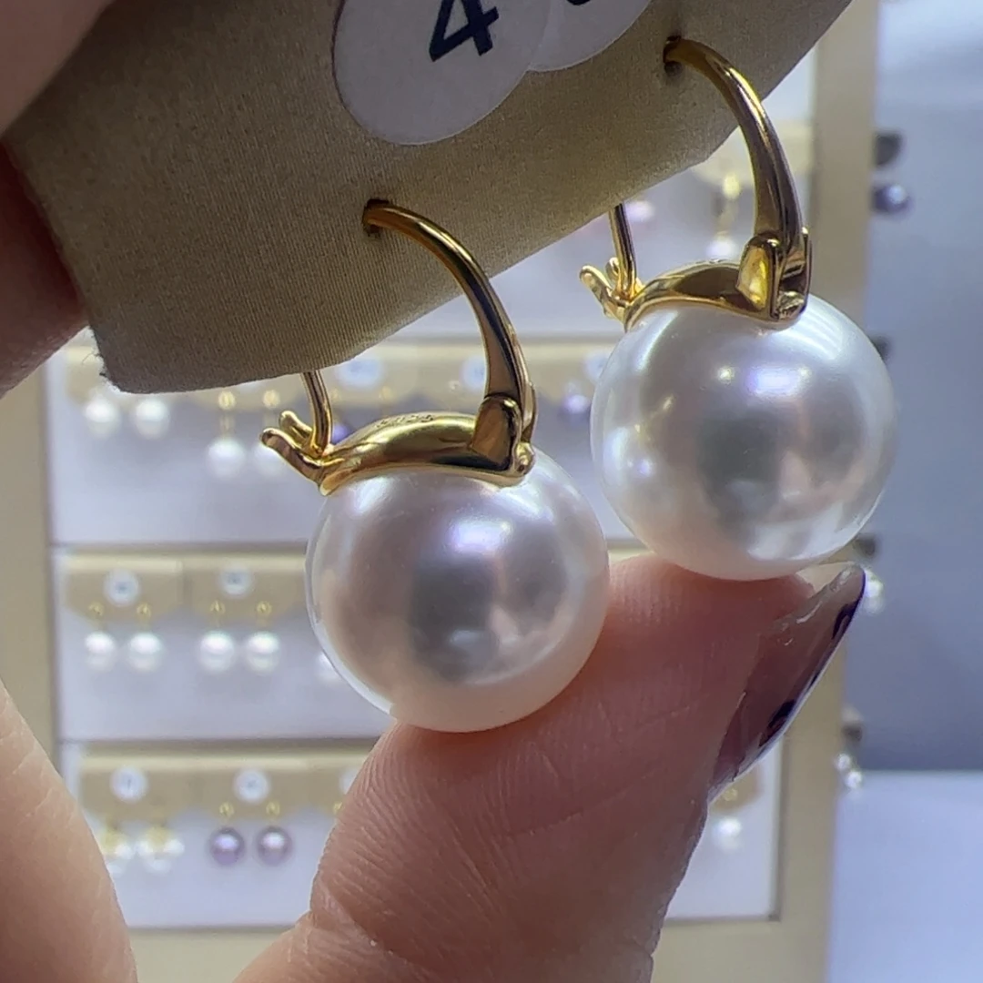 淡水珍珠耳饰银S925镶嵌