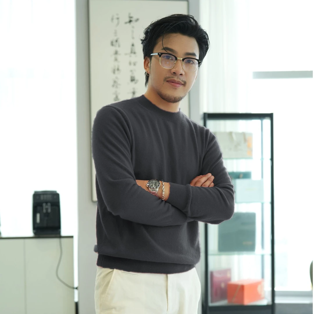 秋冬新款100%纯山羊绒休闲时尚套头男女同款长袖针织羊绒衫