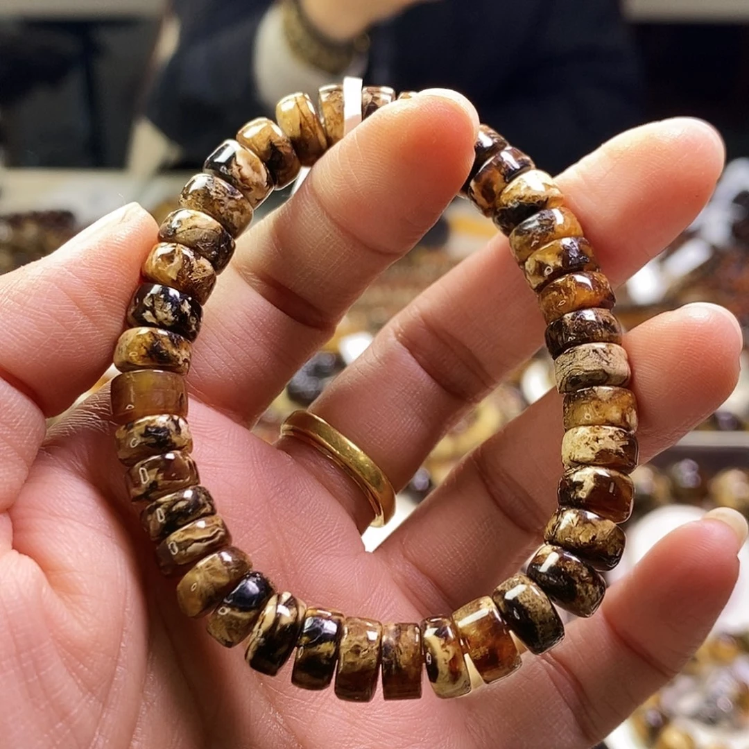 琥珀未镶嵌裸石福利花珀8mm