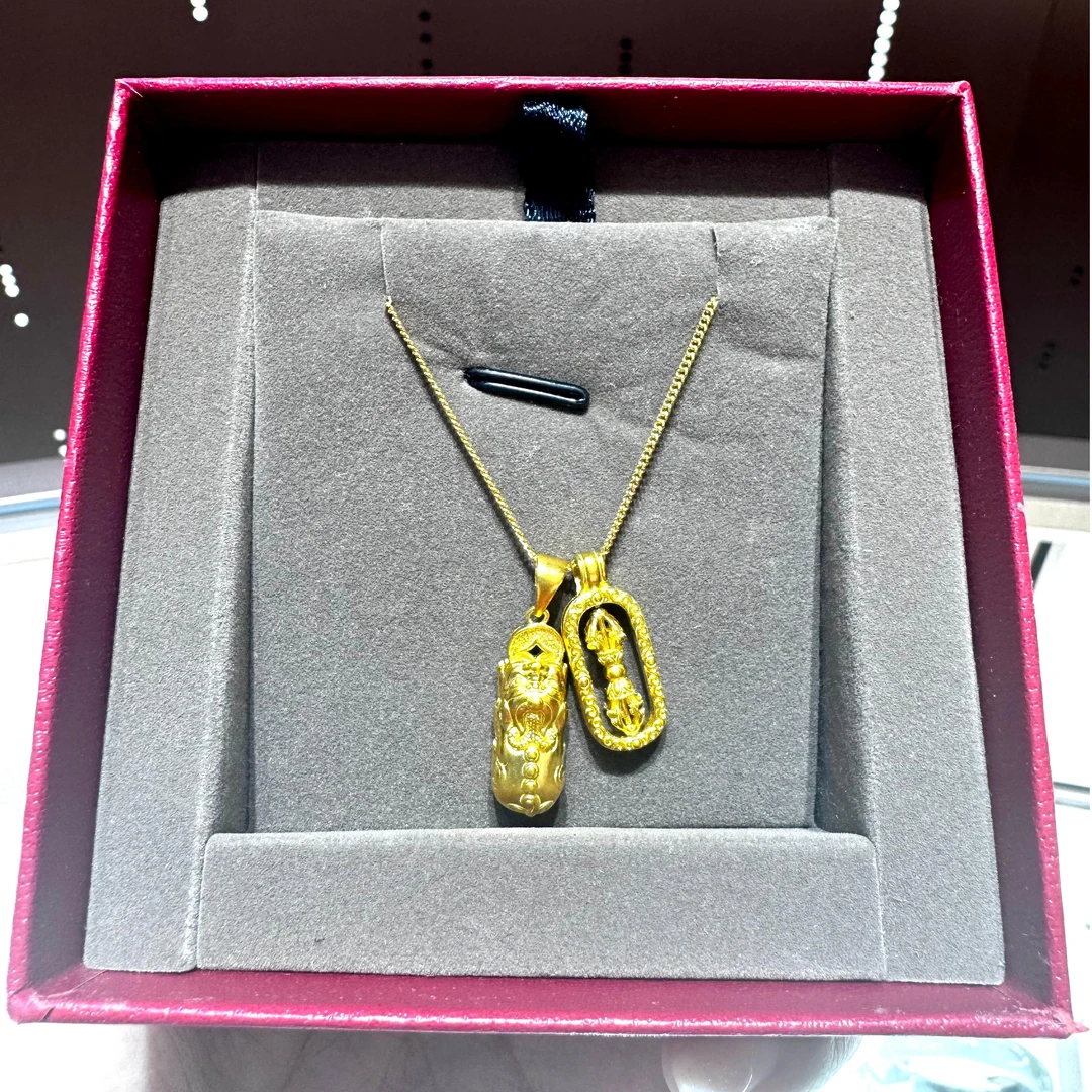 Chow Tai Seng/周大生貔貅+金刚杵招财吊坠+项链