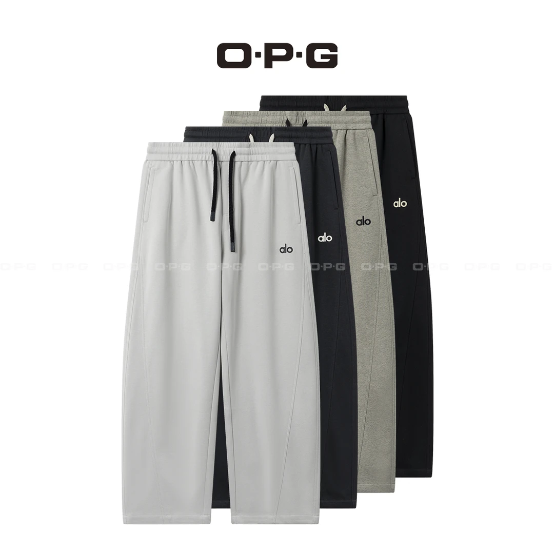 遥发服装【轻氧棉小logo轻奢直筒裤】新款百搭运动休闲裤8512