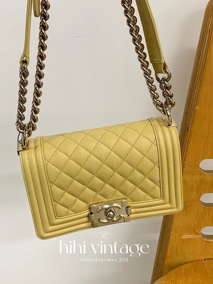 99新 Chanel/香奈儿  22P 小鸡黄小号Leboy 芯片款 二店