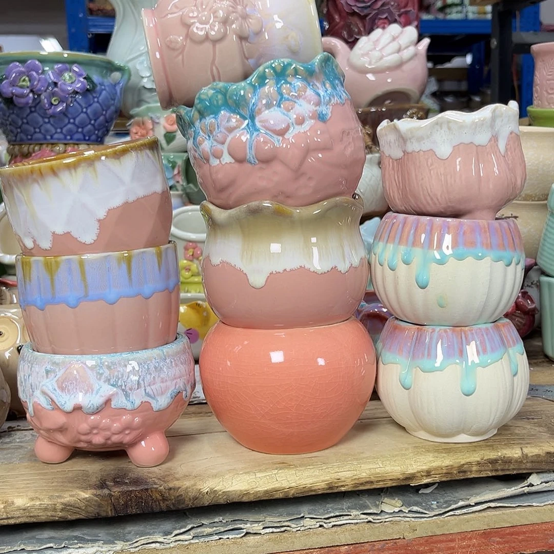 陶瓷陶瓷花盆特价上新口7-10厘米