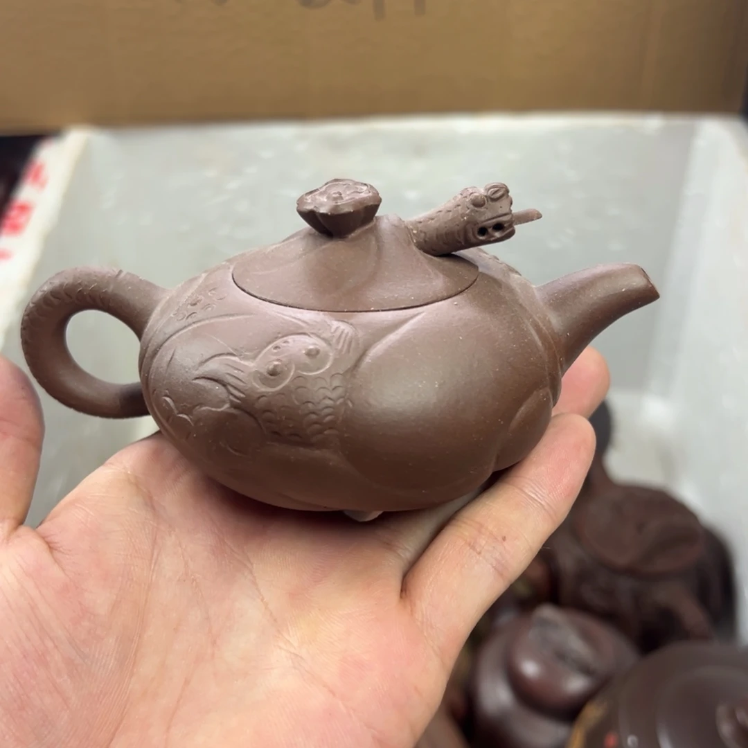 飘***节茶壶紫砂宜兴原矿紫砂壶150毫升容量