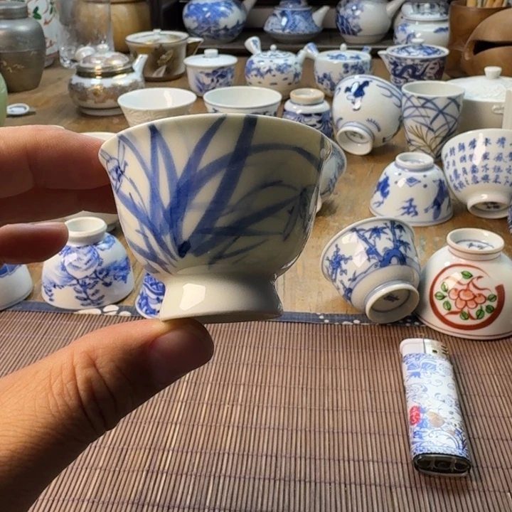 瓷片青花瓷器杯子茶具
