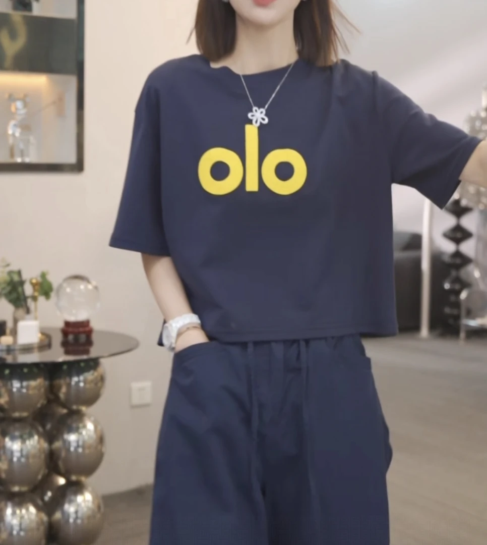 时尚字母印花简约休闲百搭短袖T恤2025夏季新款套头圆领短款上衣