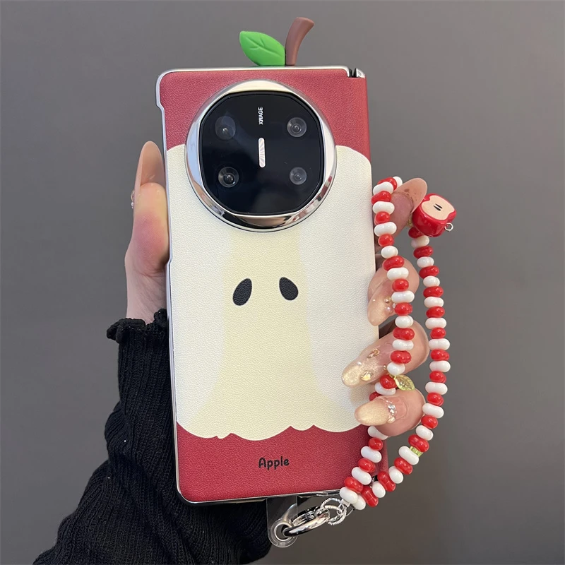 苹果核立体叶子适用华为matex6/x5折叠屏手机壳典藏版oppofindn5