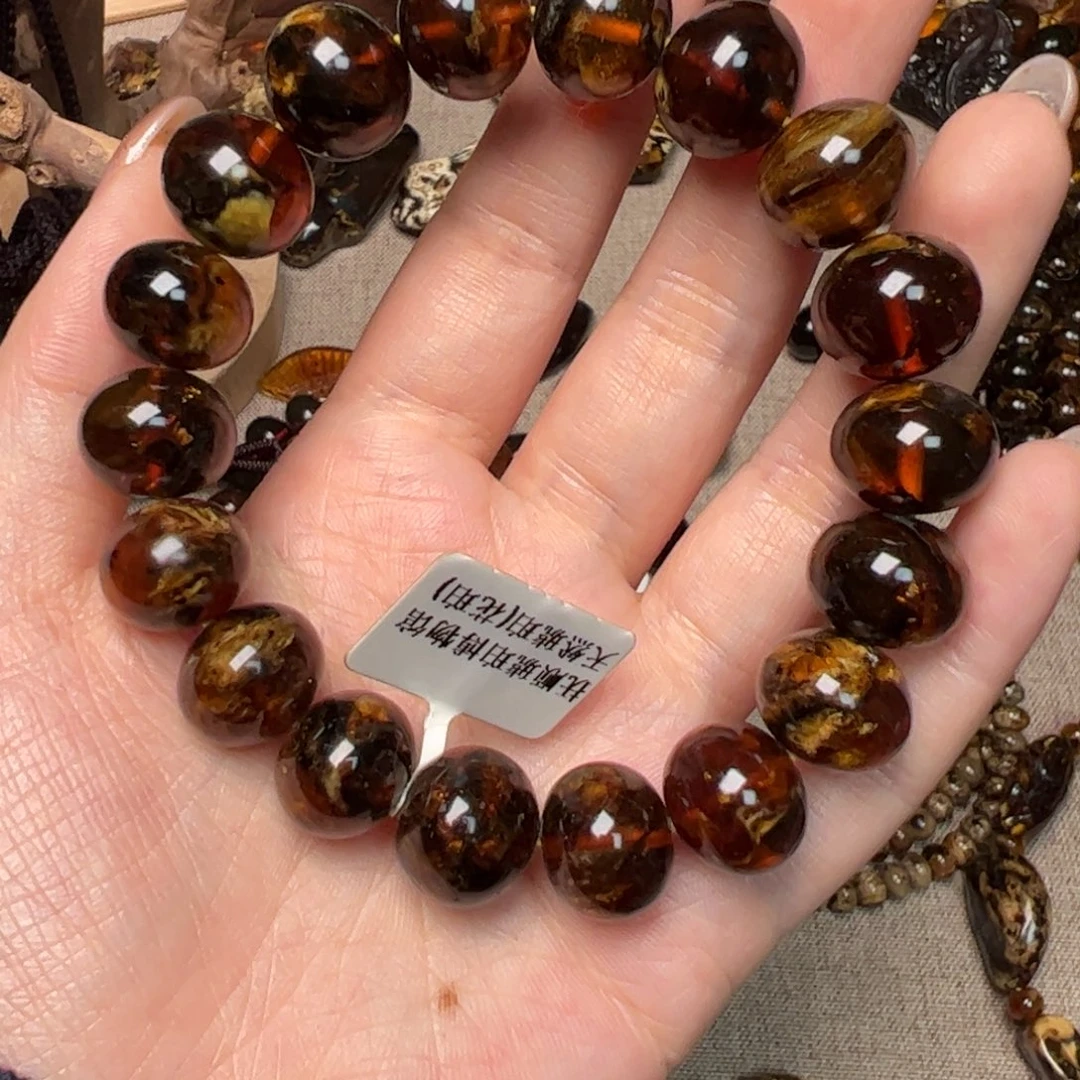 琥珀手链未镶嵌黑*话抚顺黑花